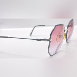 Vintage Welling Daphine Blue Silver Oval Sunglasses Frames Only